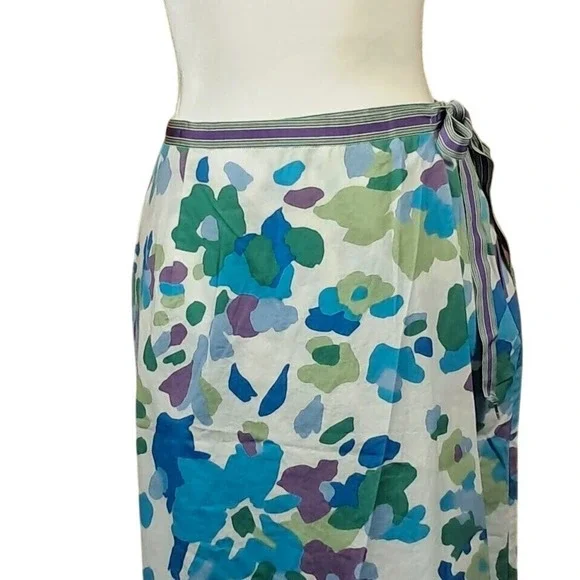 Vintage 60s PLAY BY LEON LEVIN 8 Mod Floral Wrap Skirt Side‎ Zip Knee Length - Picture 2 of 8